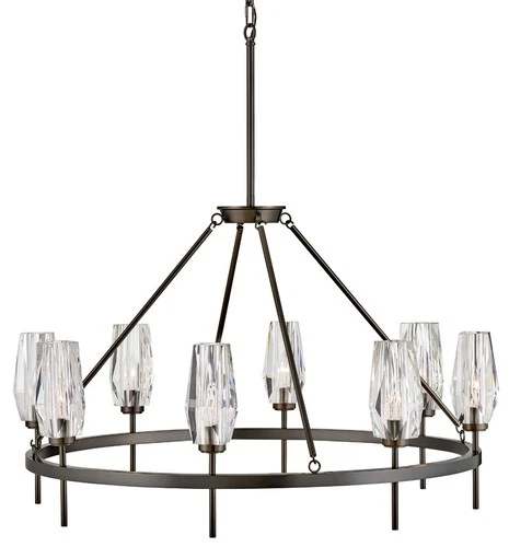 Hinkley Lighting 38258 Ana 8 Light 36"W Faceted Crystal - Black - Picture 1 of 7