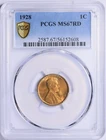 1928 Lincoln Cent : PCGS MS67RD