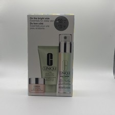 Clinique On the Bright Side 3 piece set. all about eyes, 7 day scrub cream, 