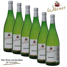 (4,58€/l) Apfelwein 6 x 1Ltr. Fruchtwein halbtrocken, Herstellung WEINGUT WÖRNER
