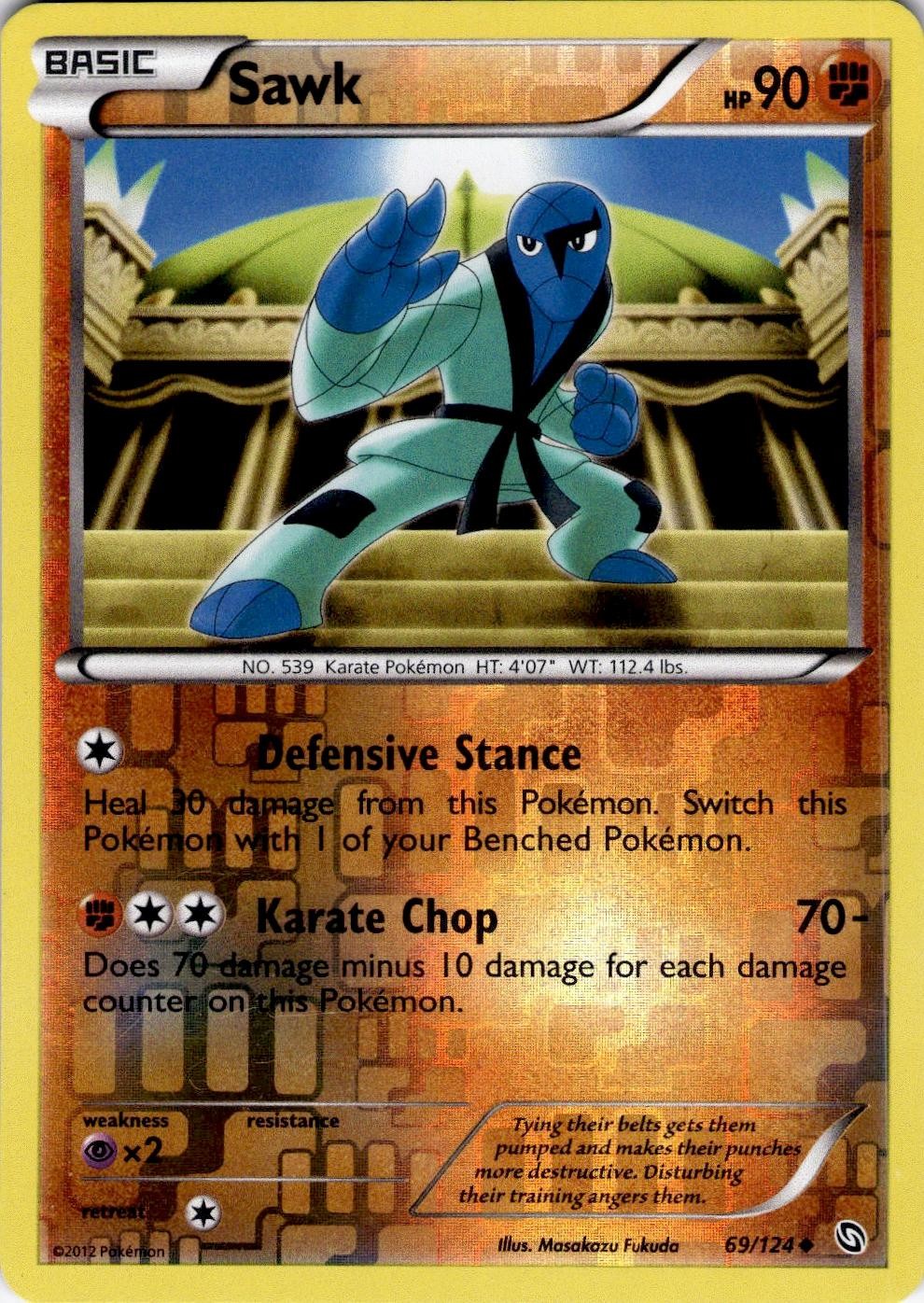 Sawk 69/124 Uncommon Dragons Exalted Pokemon Reverse Holo Moderately Played