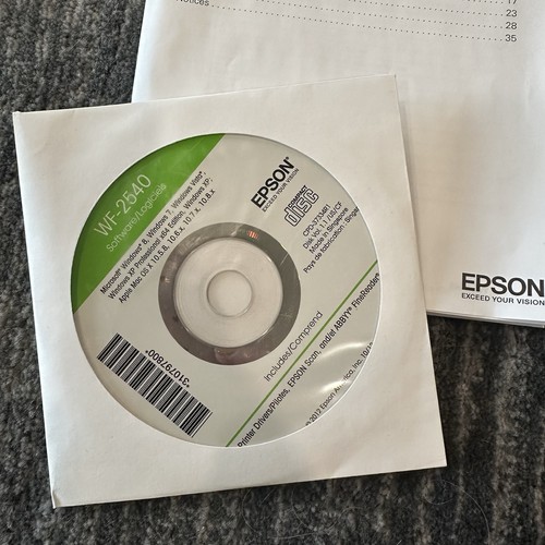 Epson Printer Software WF-2540 Disc For Drivers & Epson Scan & Instructions EUC - Photo 2/7