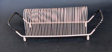 Vintage 45 RPM Vinyl Record Rack 40 Slot Pink Metal Black Wrapped Handles MCM