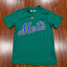 Majestic Evolution Youth New York Mets Green Jersey Shirt Small S MLB Boys
