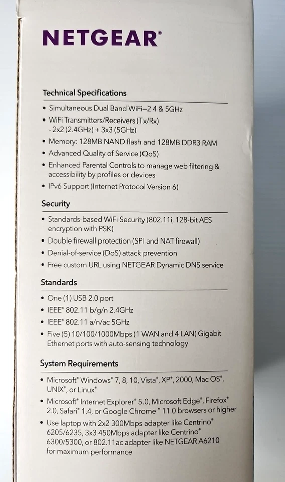 Netgear AC1600 R6260 Smart WiFi Router Dual Band Gigabit Open Box New Old Stock - Image 4 of 4