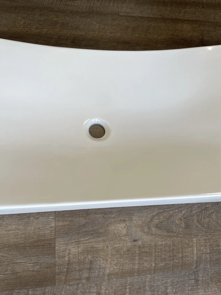 Fregadero de recipiente Scarabeo 8038 Tsunami 90 rectangular de cerámica montado en la pared blanco Foto 4 de 4