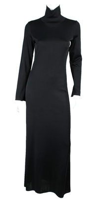 THE ROW $2,790 NWT Black Stretch Knit ALICHO Mock Neck Maxi Dress S | eBay