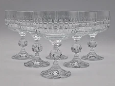 Bohemia Crystal Crystalex Belfast Pattern Champagne Coupe Sherbet 4 7/8"   Set/6
