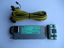 HP 1200 Watt 94% Platinum 110-240V GPU Mining Rig Power Supply Kit