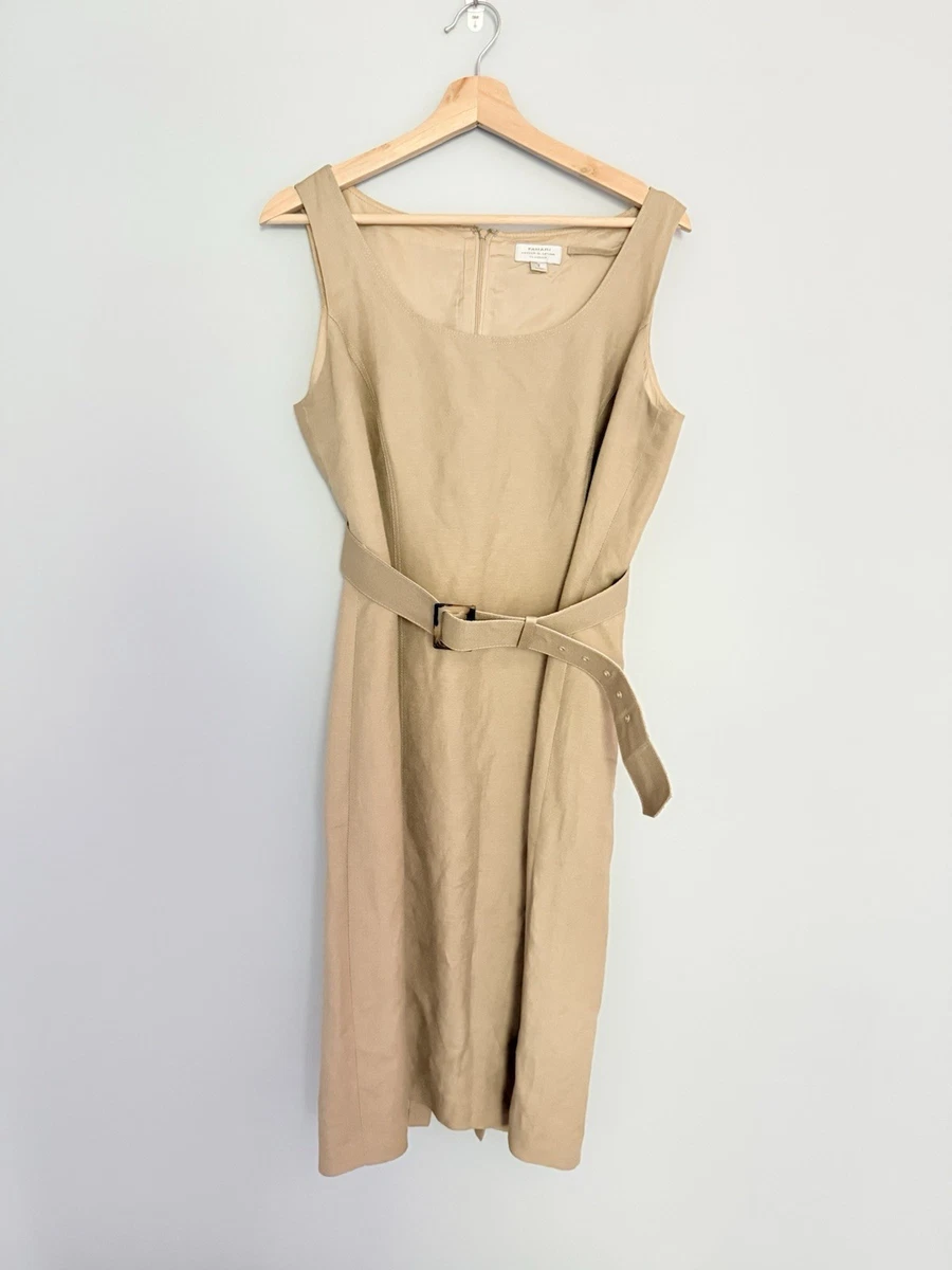 tahari linen dresses Lauren Linen Foldover Mini Dress Fresh Pearl / 6