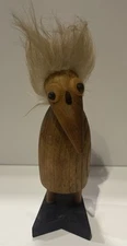 J.V. OREL DODO BIRD W/ HAIR Zoo Line DANISH MCM Wood Carved Figure Denmark AS IS