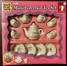 VTG TIME TO PLAY EVERY DAY Mini Porcelain Tea Set 13 PCS Dollar General HTF RARE