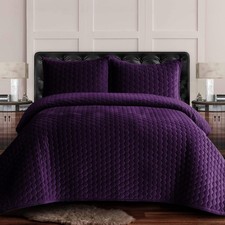 Tribeca Living Lugano Oversized Velvet Quilt Set - All Season Extra Large 3