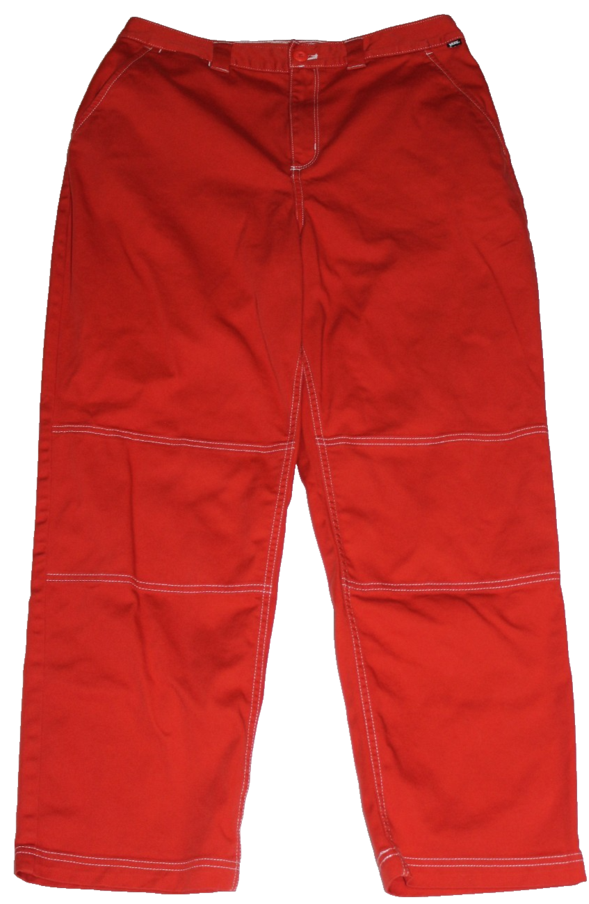 Vans Women's Skater Pants Size 29 Orange Wide Leg Carpenter Y2K