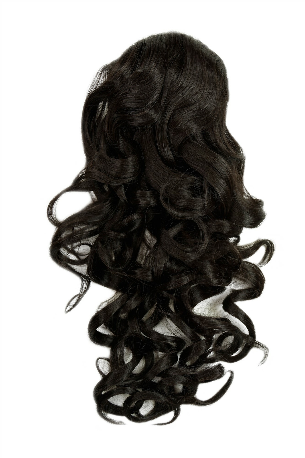 Hair Piece Braid Voluminous Curly Hooked Combs & Elastic Band Dark 60cm WK03-3