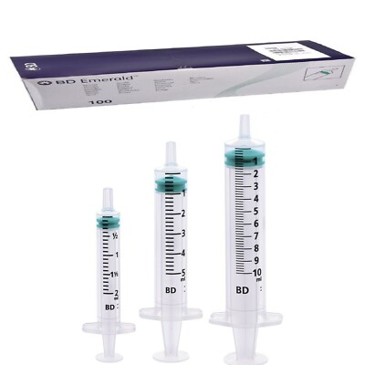 BD Emerald Sterile Spritzen Injektionsspritzen - Luer Slip - Spritzengröße 2ml 5ml 10ml