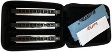 EASTTOP 10Holes Blues Diatonic Harmonica Set 3-Pack Blues Mouth Organ Set Gift