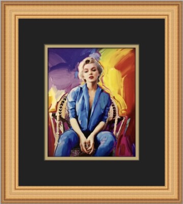 Peter Max Marilyn Monroe in Denim Custom Framed Print Free Shipping