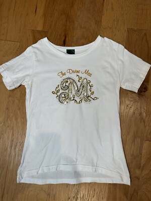 Bette Midler Tee  Shirt The Divine Miss Las Vegas White Gold Sequins  Size M