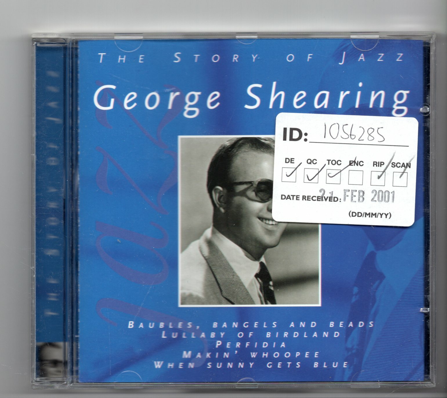 (JH341) George Shearing, The Story Of Jazz - 2000 CD