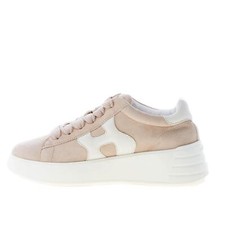 HOGAN scarpe donna H562 Sneaker Rebel in camoscio beige monogramma bianco