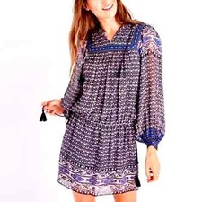 Ulla Johnson Reema Navy Silk Boho Dress EUC size 4