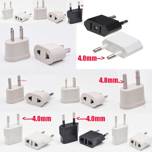 5/50pcs US USA to EU Europe EURO AC Power Travel Charger Adapter Converter Plugs - Picture 17 of 27
