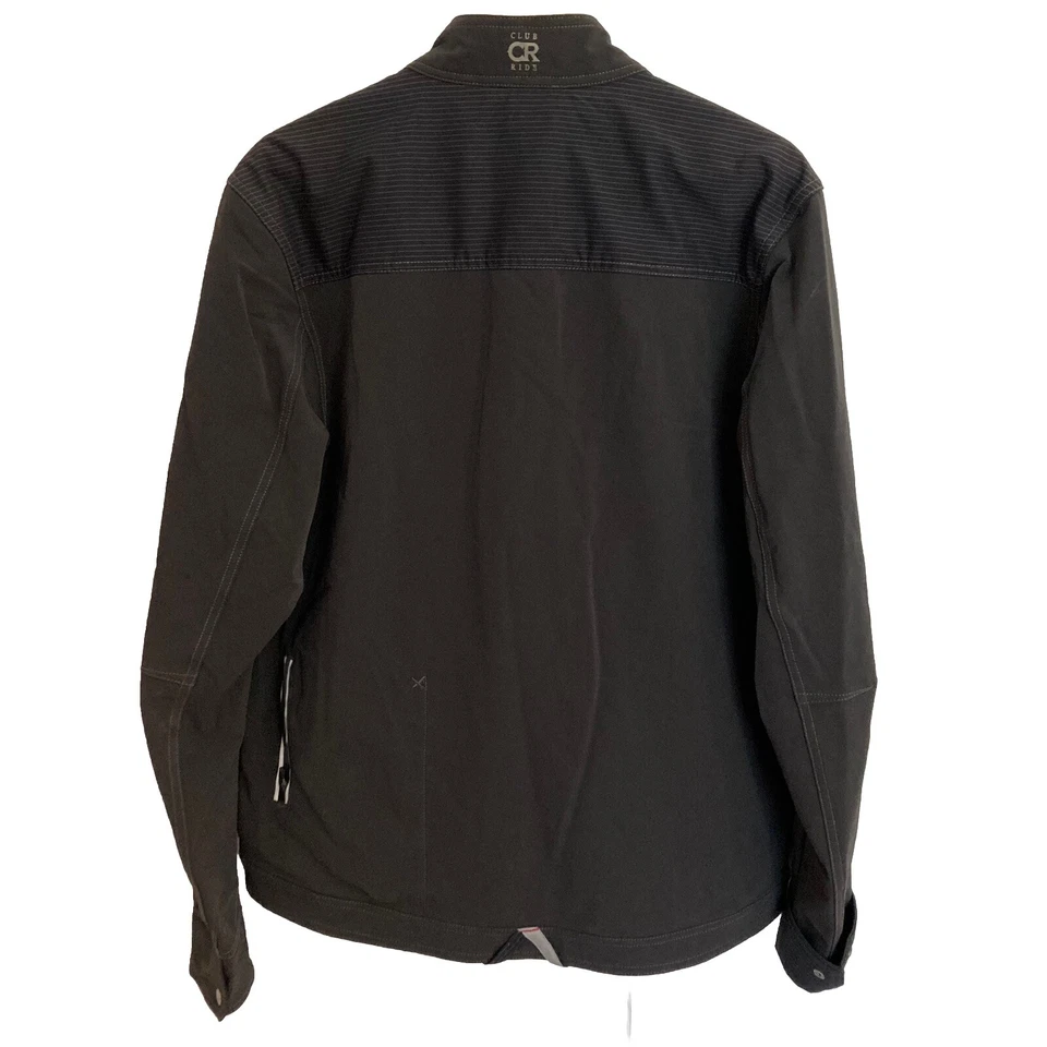 Club Ride Stretch Nylon Moto Cafe Racer Cycling Jacket Mens Large Gray Full Zip - Image 4 of 4