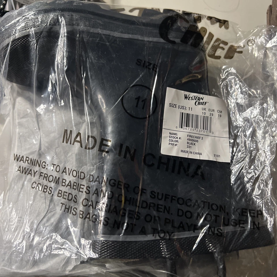 Botas de lluvia Western Chief para niños talla 11 Youth Fire Chief 2 negras nuevas con etiquetas Foto 4 de 4