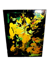 ABSTRACT ORIGINAL CANVAS Authentic HAND PAINTED~ Painting Artist MUSK YAI