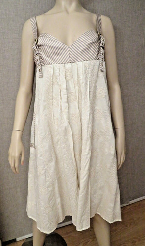 Anthropologie Lauren Moffatt Embroidery 10 M Cotton Silk Dress Jumper Frock NWT