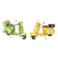 9932120 Nostalgie Modell-Auto Oldtimer 2 Mopeds 12x6x8cm