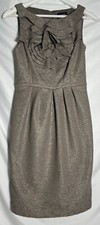 Adrianna Papell Women’s  Size 4 Stretch Ruffle Sleeveless Evening Pleated Dress