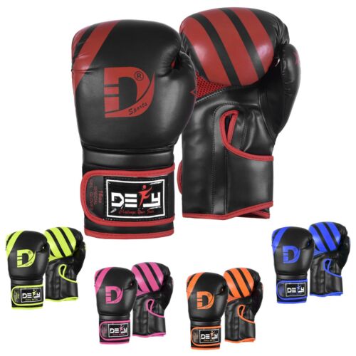 DEFY® Boxing Gloves Muay Thai Kick Boxing MMA Fight Sparring USA Designed Gloves - Picture 1 of 33