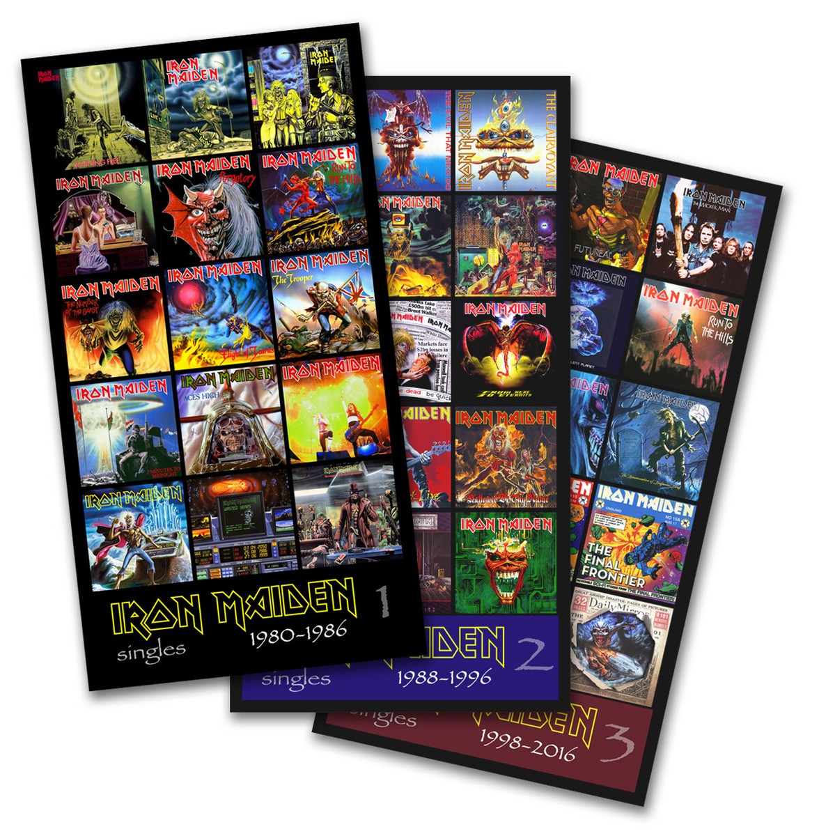 IRON MAIDEN singles triple pack magnet set lot (three 3.5