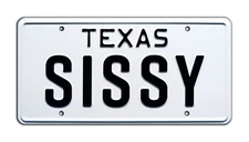 Urban Cowboy | Debra Winger | SISSY | Metal Stamped Replica Prop License Plate