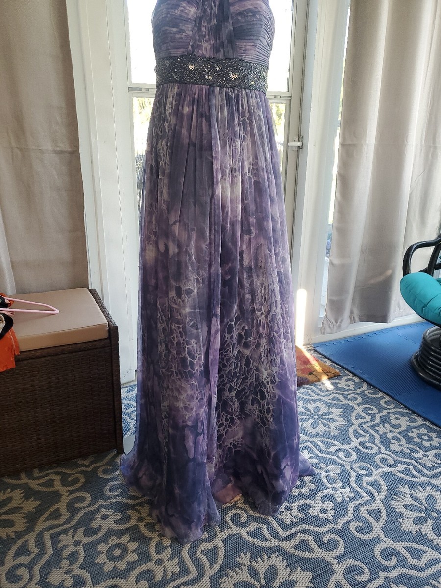 JS Boutique Embellished strapless Maxi Chiffon Gown Sz 4 JS Boutique Embellished strapless Maxi Chiffon Gown Sz 4