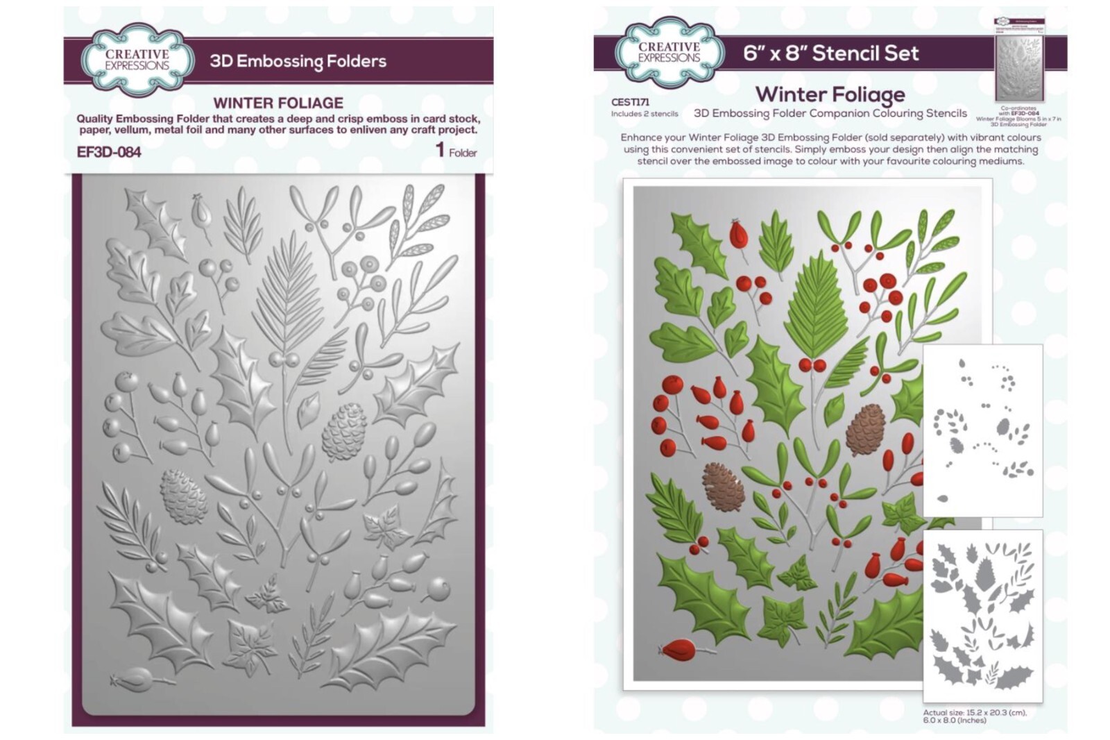 Creative Expressions 3D 5"X7" EMBOSSING FOLDER + Companion Coloring ...