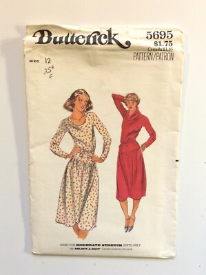 Butterick 5695 Misses' Dress semi-fitted, below mid-knee.... Size 12 | eBay