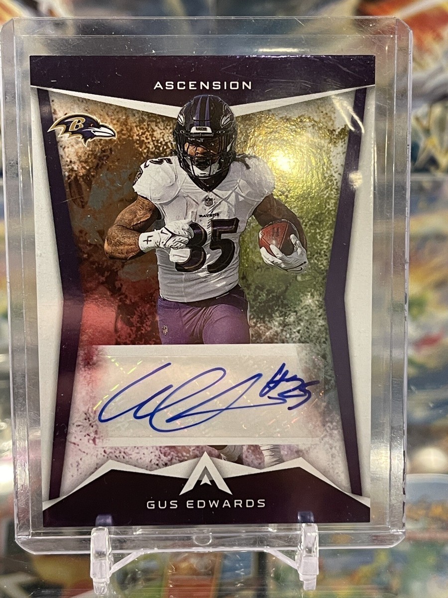2022 Panini Chronicles Ascension Auto Gus Edwards #ASC-GUE Ravens
