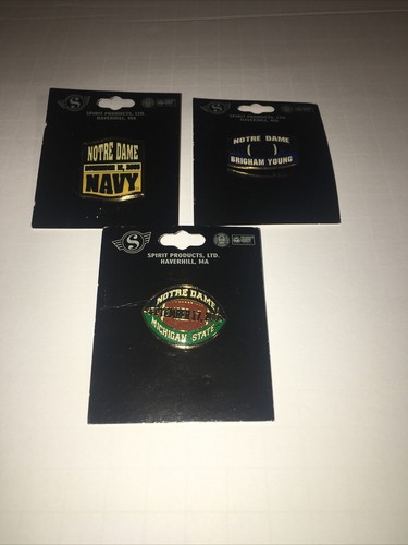 3 NEW NOTRE DAME 2005 FOOTBALL GAME DAY LAPEL PINS BYU , NAVY & MICHIGAN STATE - Picture 10 of 10