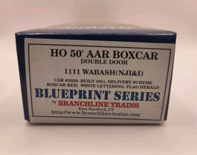 Branchline Blueprint Series HO 50' AAR Boxcar KIT 1111-3 Wabash (NJI&I) # 3320