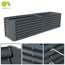 8x2x2 Ft Metal Galvanized Raised Garden Bed Dark Grey Planter Box For Vegetable