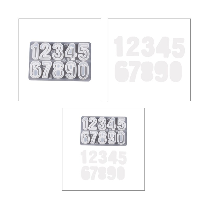 Shaker Resin Number Molds 0-9 for DIY Jewelry Making with Thin Film Sheets