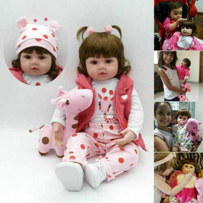 18Inch Real Life Like Reborn Baby Dolls Vinyl Silicone Newborn Girl Doll Gift US