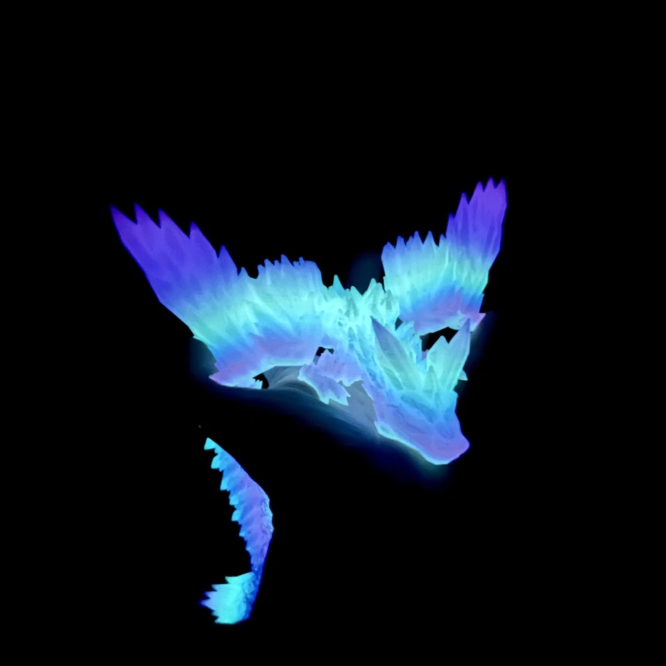 Dragón de Cristal Alado Resplandor Mágico Arco Iris Articulado Impreso en 3D Modelo de Juguete Inquieto Foto 3 de 4