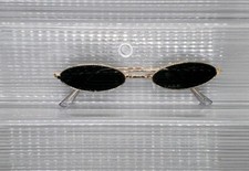 New Design Full Gold Rim Women's /Men's Dark Gr. Sun Glasses Oval Shape Size Sm