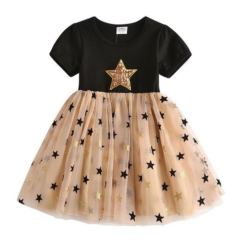 Girls Dress Children's Cartoon Clothes Soft Cotton Tulle Sparkles Summer Dresses - Picture 13 of 14