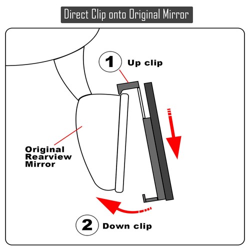 Universal Broadway 270MM Wide Convex Interior Clip On Rear View Clear Mirror - Picture 10 of 12