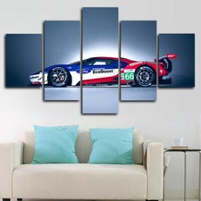 Race Car 5 Panel Canvas Print Wall Art Poster Home Decoration